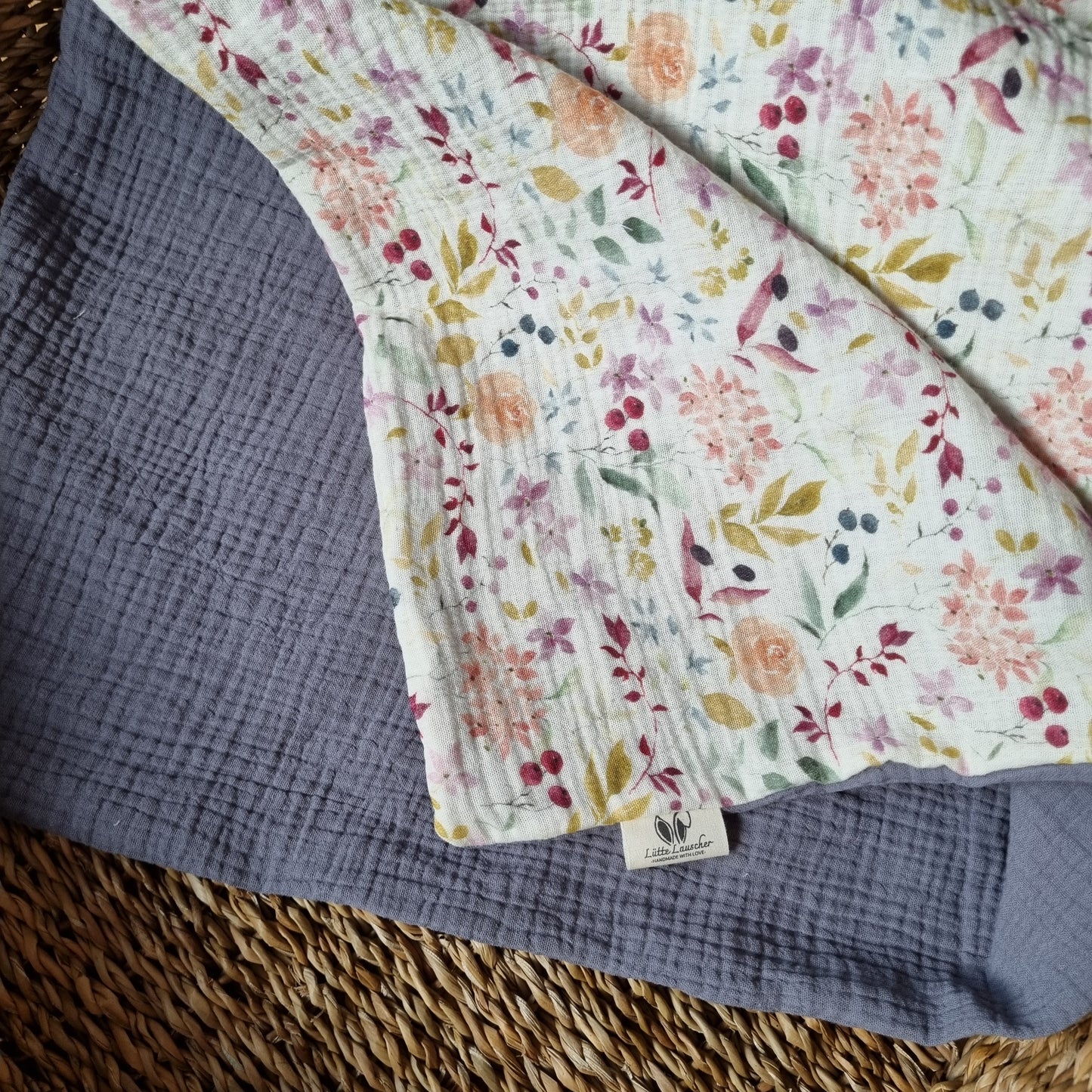 Musselindecke "Aquarell Flowers"