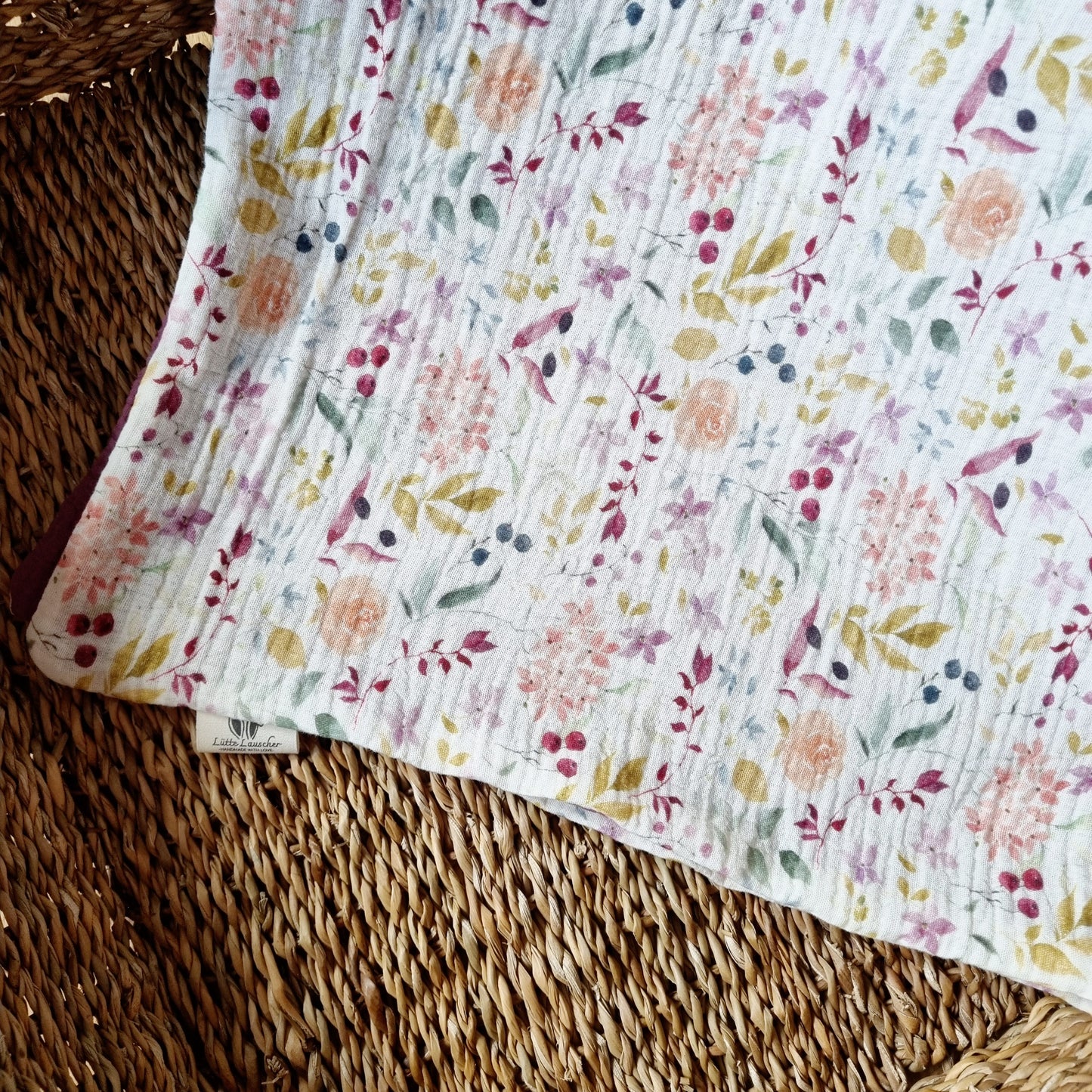 Musselindecke "Aquarell Flowers Beere"